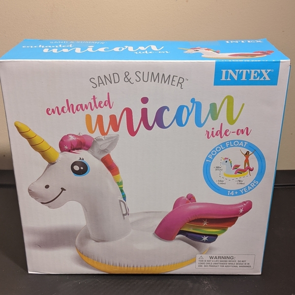 Intex Enchanted Unicorn Inflatable Large Ride-On Pool Float, 78" X 55" X 38" - Picture 1 of 5